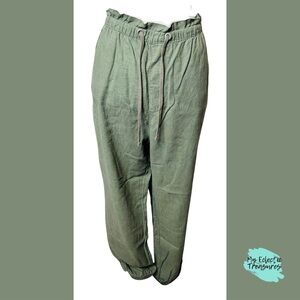 Sage Green Relaxed Fit Trousers with Adjustable Waist Size 2X
